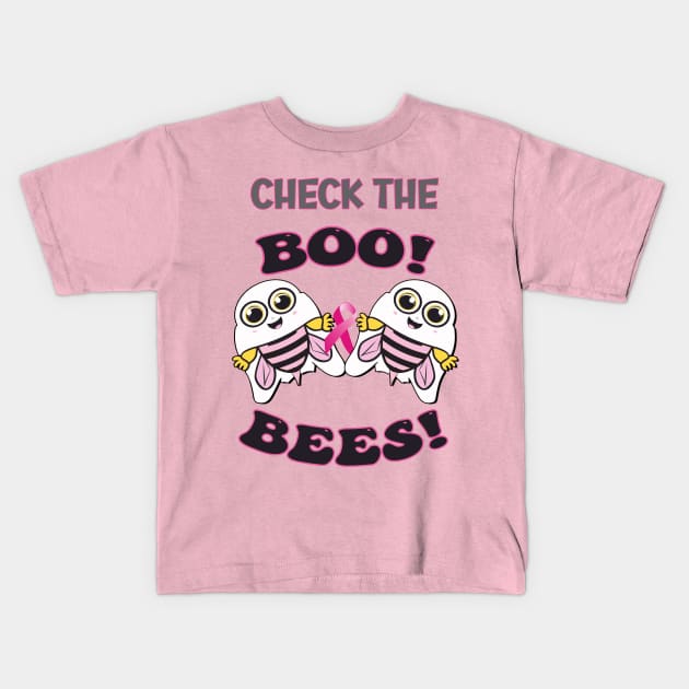 Breast Cancer Awareness Check The Boo-Bees Kids T-Shirt by tamdevo1